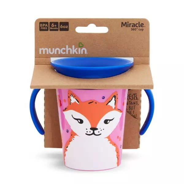 Munchkin Cana Miracle 360 cu manere WildLove 177ml 6L+ red fox