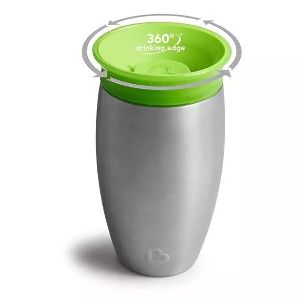Munchkin Cana Miracle 360 Stainless Steel 296ml 12L+ green