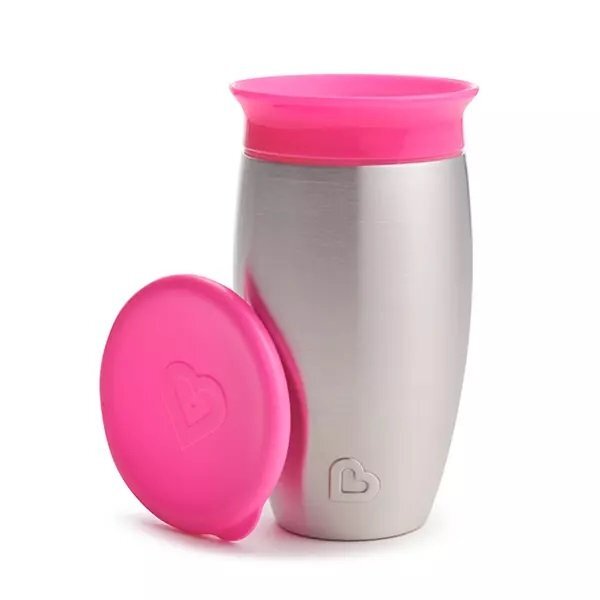 Munchkin Cana Miracle 360 Stainless Steel 296ml 12L+ pink