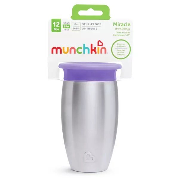 Munchkin Cana Miracle 360 Stainless Steel 296ml 12L+ purple
