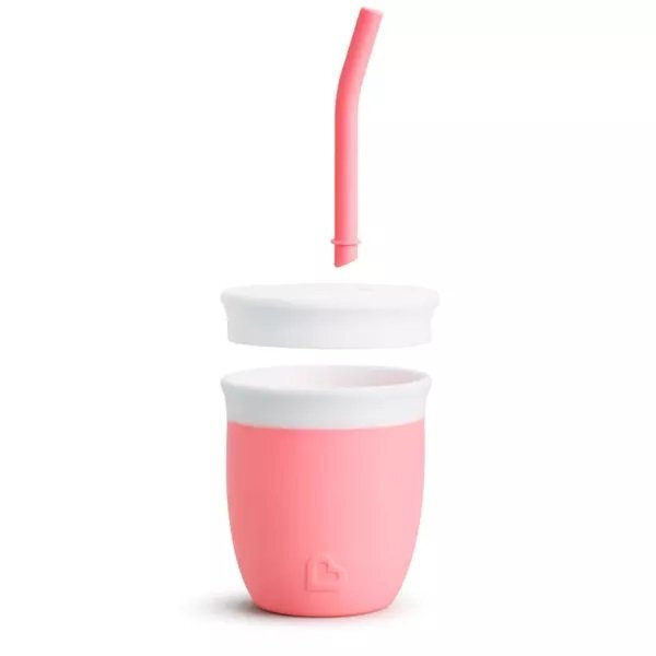 Munchkin Canuta Cest Silicone din silicon cu pai 118ml 6L+ coral