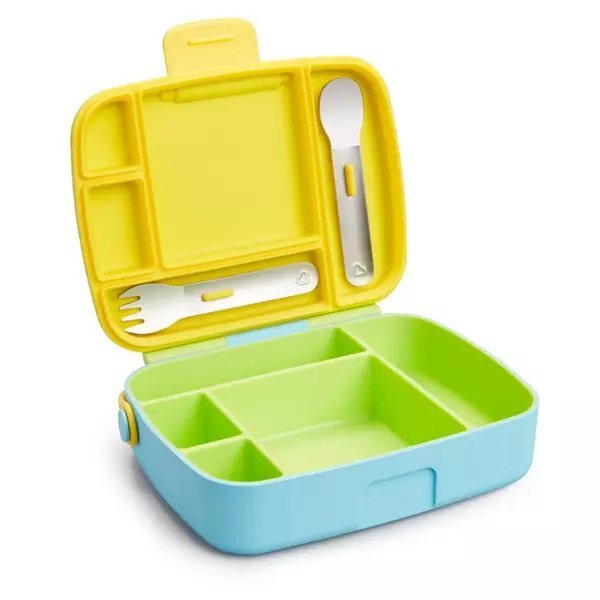 Munchkin Cutie Bento Lunch cu ustensile din inox 18L+ green