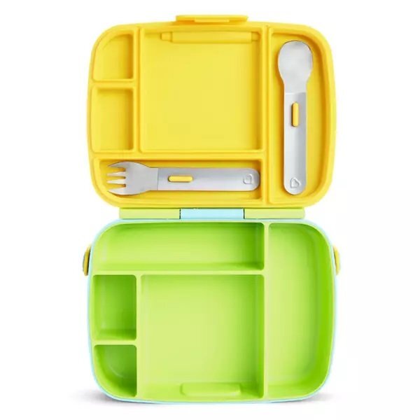 Munchkin Cutie Bento Lunch cu ustensile din inox 18L+ green