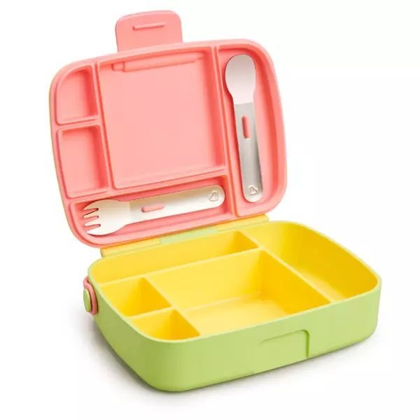 Munchkin Cutie Bento Lunch cu ustensile din inox 18L+ yellow