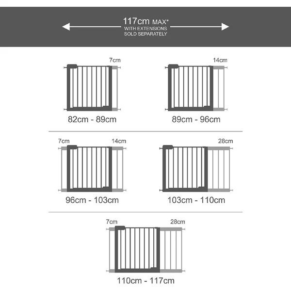 Munchkin Extensie universala pentru poarta de siguranta din metal 28 cm silver