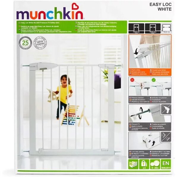 Munchkin Poarta de siguranta din metal Easy Lock silver