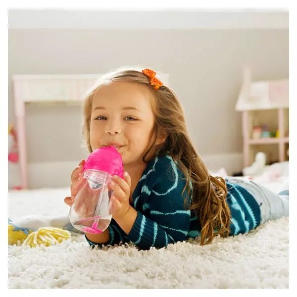 Munchkin Set 2 cani Any Angle Click Lock cu pai flexibil 296ml 12L+ pink