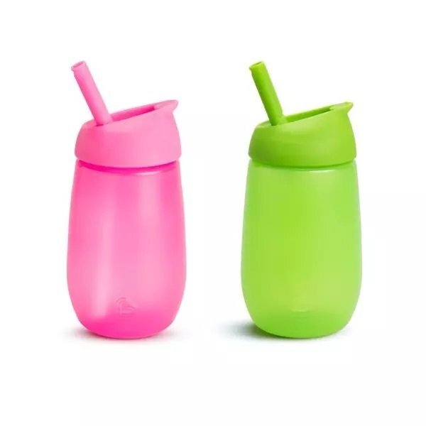 Munchkin Set 2 cani Simple Clean cu pai 296ml 12L+ greenpink