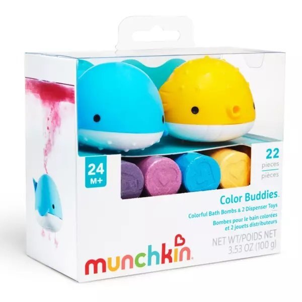Munchkin Set 2 dispensere pentru baie si 20 tablete Colour Buddies 24L+