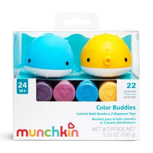 Munchkin Set 2 dispensere pentru baie si 20 tablete Colour Buddies 24L+
