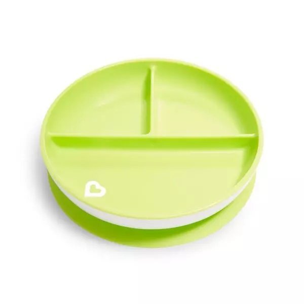 Munchkin Set 2 farfurii compartimentate Stay Put cu ventuza 6L+ bluegreen