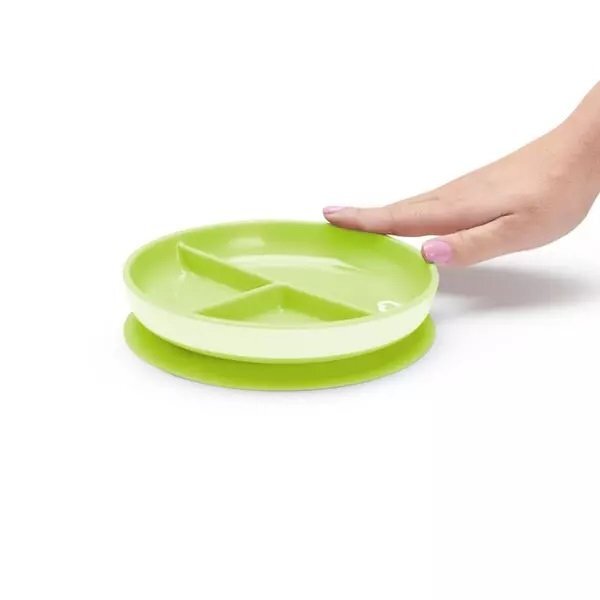 Munchkin Set 2 farfurii compartimentate Stay Put cu ventuza 6L+ bluegreen