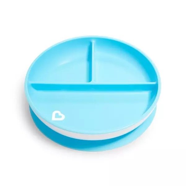 Munchkin Set 2 farfurii compartimentate Stay Put cu ventuza 6L+ bluegreen