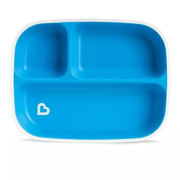 Munchkin Set 2 farfurii Splash compartimentata 6L+ bluegreen