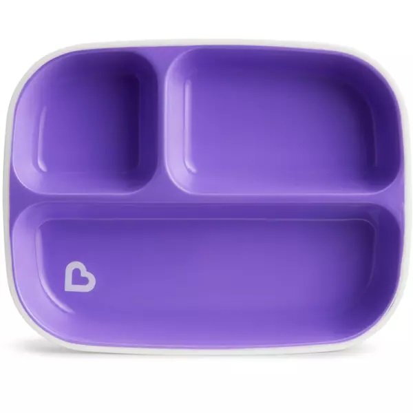 Munchkin Set 2 farfurii Splash compartimentata 6L+ pinkpurple