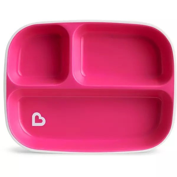 Munchkin Set 2 farfurii Splash compartimentata 6L+ pinkpurple