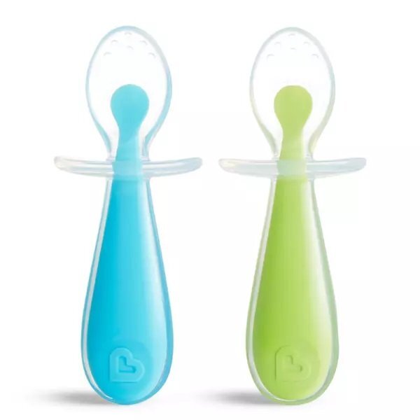 Munchkin Set 2 lingurite pentru bebelusi Gentle Scoop 6L+ bluegreen