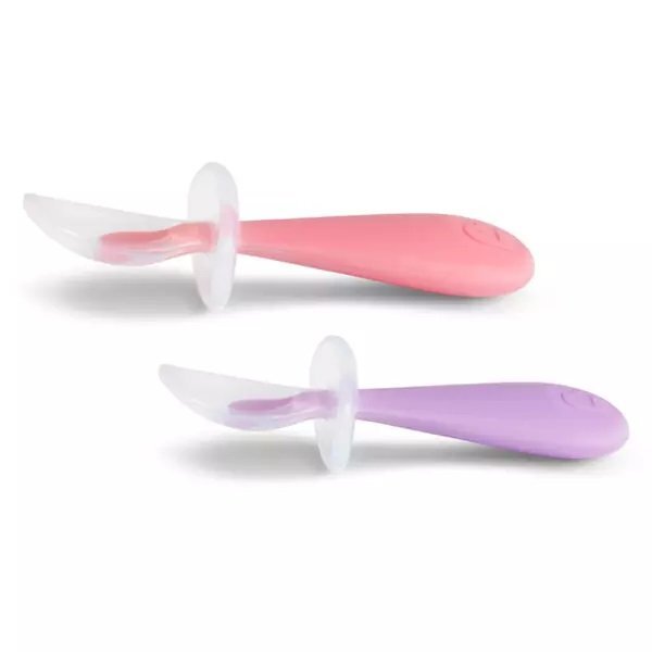 Munchkin Set 2 lingurite pentru bebelusi Gentle Scoop 6L+ pinkpurple