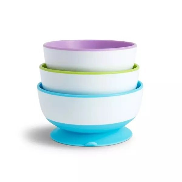 Munchkin Set 3 boluri Stay Put cu ventuza dimensiuni variate 6L+