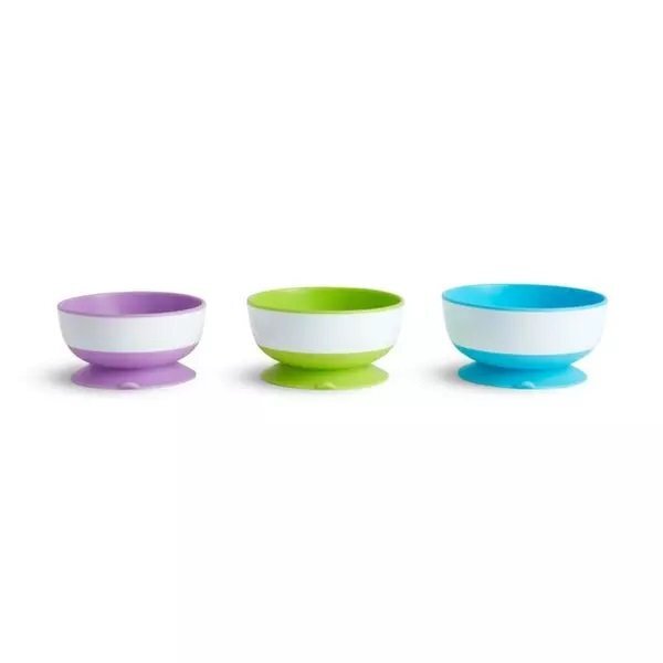 Munchkin Set 3 boluri Stay Put cu ventuza dimensiuni variate 6L+