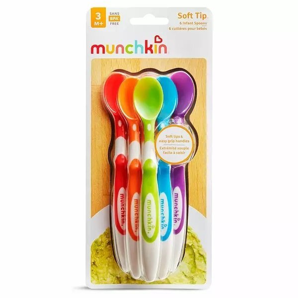 Munchkin Set 6 lingurite pentru bebelusi cu varf moale 3L+