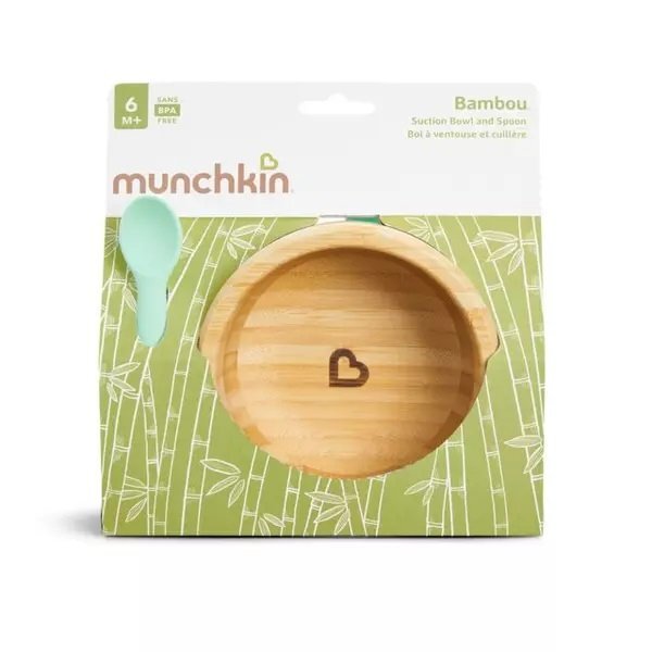 Munchkin Set de masa Bambou bol + lingura 6L+