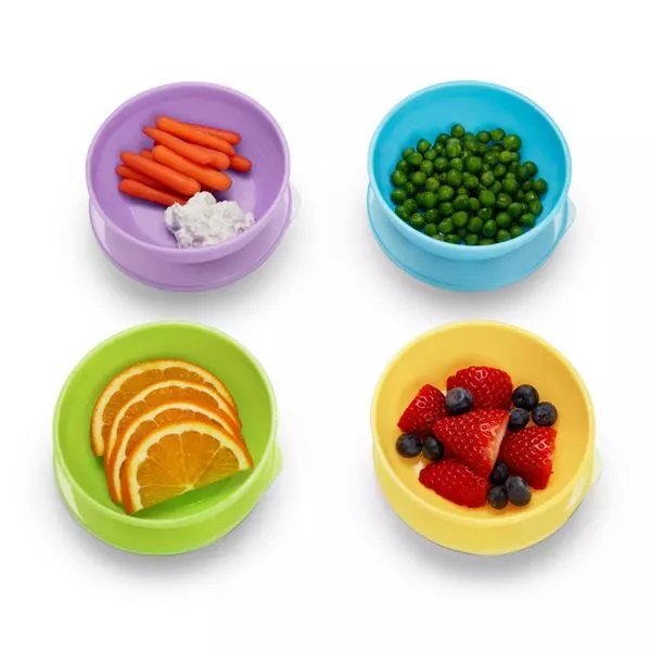 Munchkin Set de masa Love-A-Bowls 4 boluri cu capac + 2 lingurite 4L+