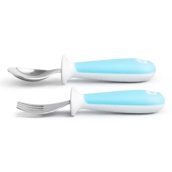 Munchkin Set furculita si lingurita pentru copii Raise 12L+ light blue