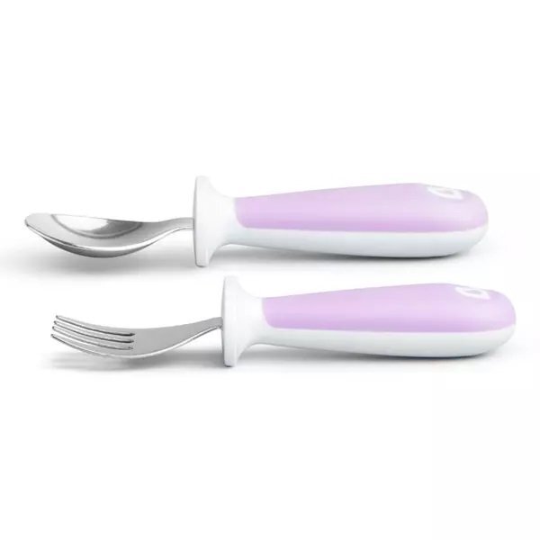 Munchkin Set furculita si lingurita pentru copii Raise 12L+ light purple