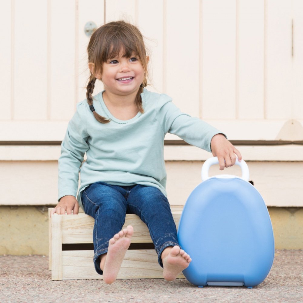 My Carry Potty Olita portabila cu capac si maner Bleu pastel