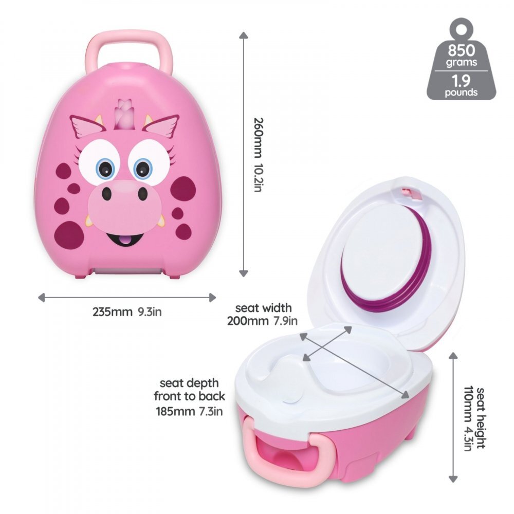 My Carry Potty Olita portabila cu capac si maner Dragon roz
