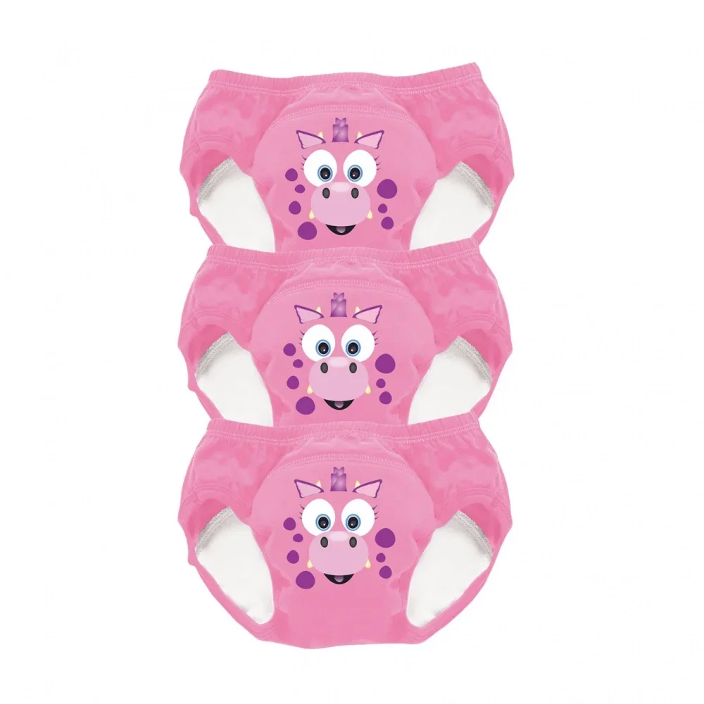 My Carry Potty Set de 3 chilotei de antrenament la olita My Little Training Pants 18-24 luni Pink Dragon
