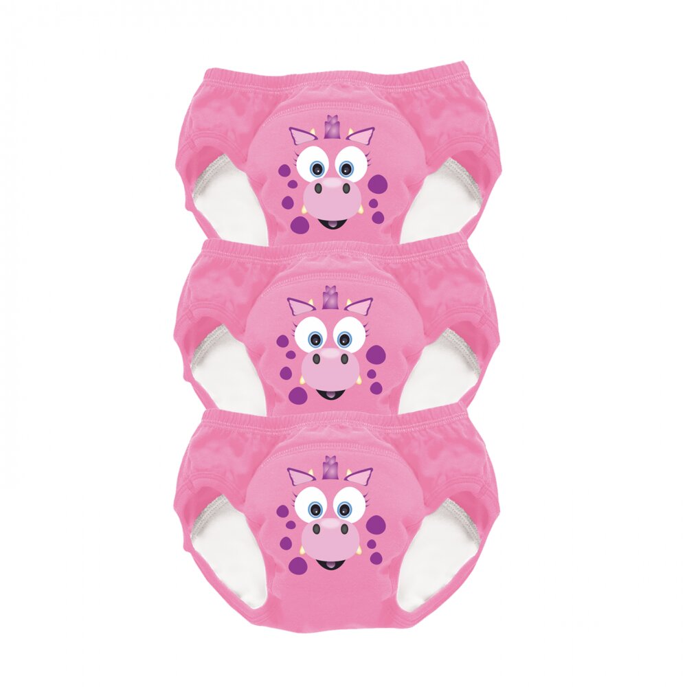 My Carry Potty Set de 3 chilotei de antrenament la olita My Little Training Pants 2-3 ani Pink Dragon