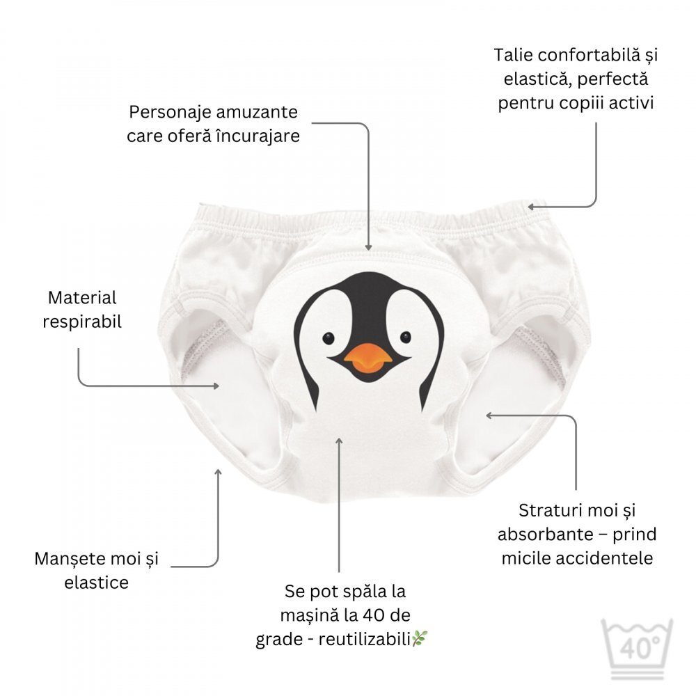 My Carry Potty Set de 3 chilotei de antrenament la olita My Little Training Pants 3-4 ani Pinguin