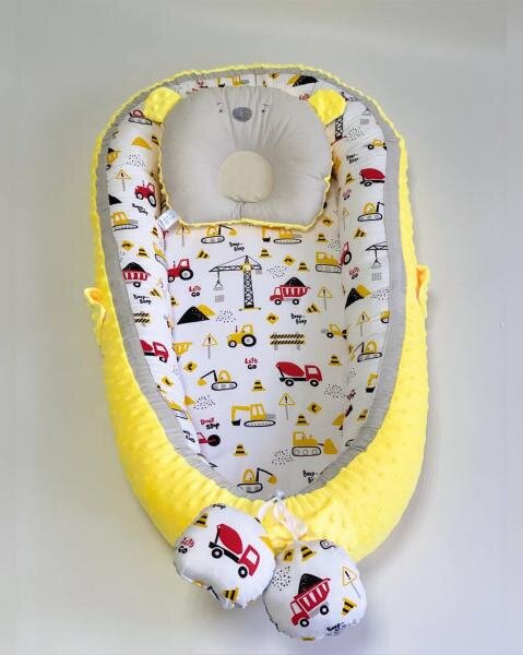 MYKIDS Babynest Plush 0119 Cars Yellow