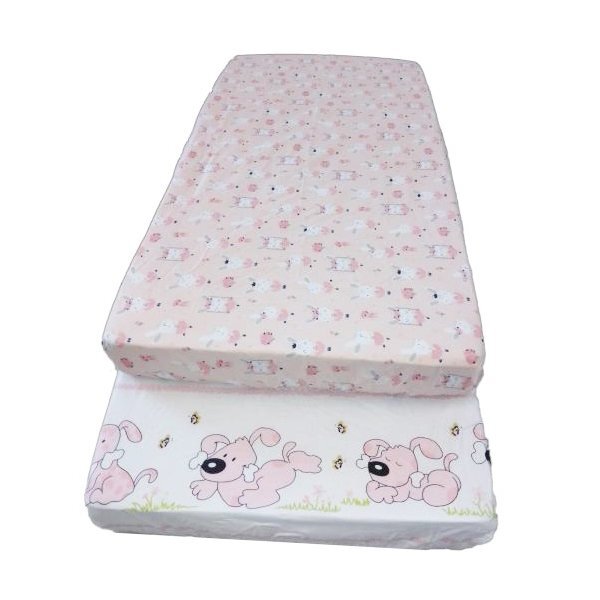 MYKIDS Cearceaf imprimat cu elastic roz 160x80 cm