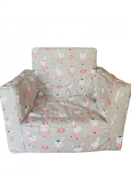 MYKIDS Fotoliu din burete pentru copii Dancing Bunny Grey