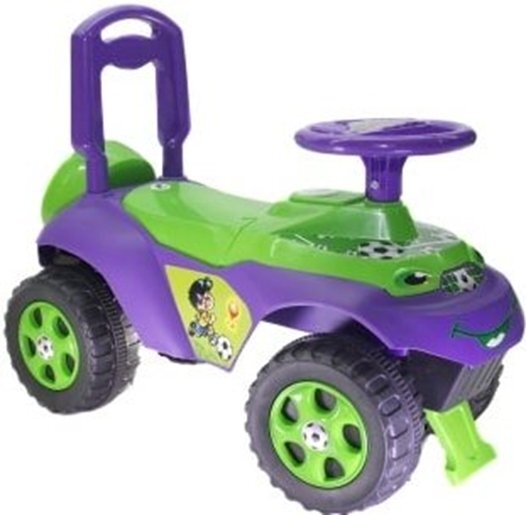 MYKIDS Masinuta copii fara pedale Ride-On Music 0142R02 Verde Violet cu sunete si greutate maxima admisa de 30 kg