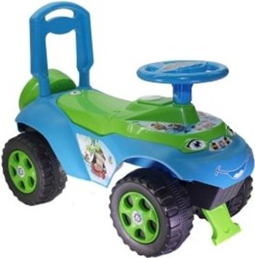 MYKIDS Masinuta copii fara pedale Ride-On Music 0142R07 Verde Albastru cu sunete si greutate maxima admisa de 30 kg