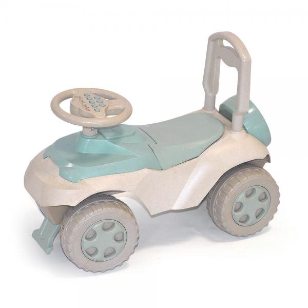 MYKIDS Masinuta copii Ride-On Music 014201eco Beige Turquoise spatar cu posibilitatea de impingere inaltimea scaunului 29 cm