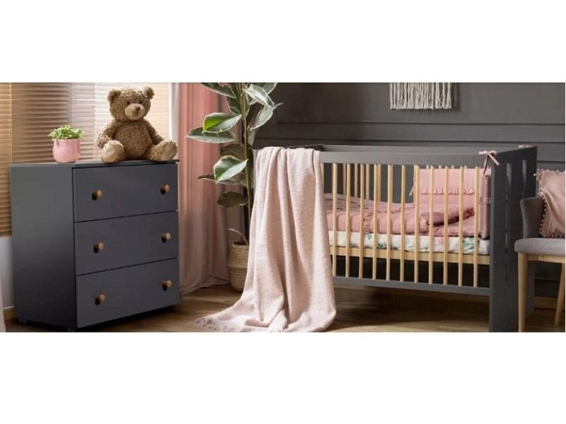 MYKIDS Mobilier camera copii si bebelusi Klups Pauline Graphite Natur