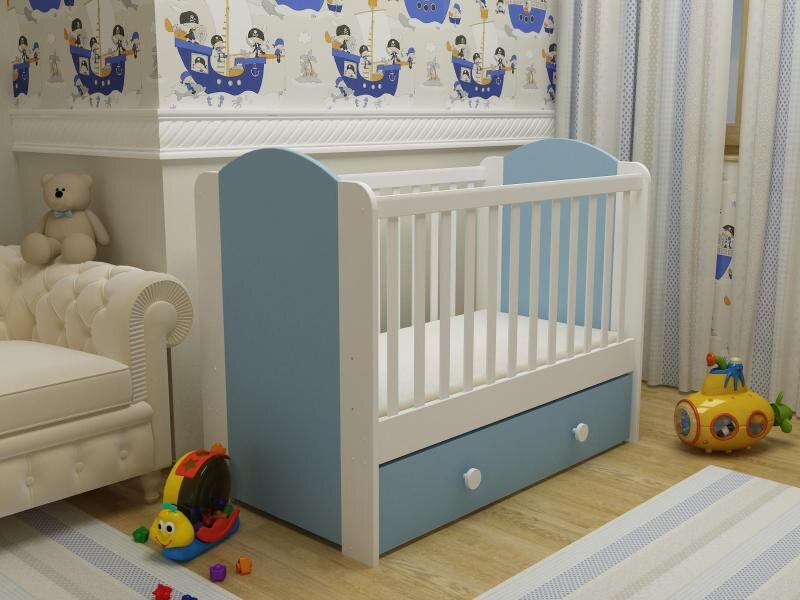 MYKIDS Mobilier camera copii si bebelusi Lucky alb-albastru