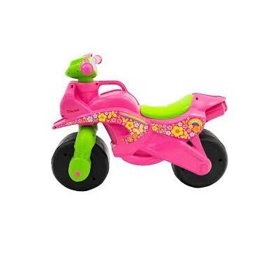MYKIDS Motocicleta pentru copii Music 013965 Roz Verde fara pedale prevazuta cu butoane pentru efecte sonore ghidon inalt inaltimea scaunului 29 cm