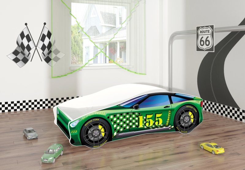MYKIDS Pat Tineret Race Car 04 Green 160x80