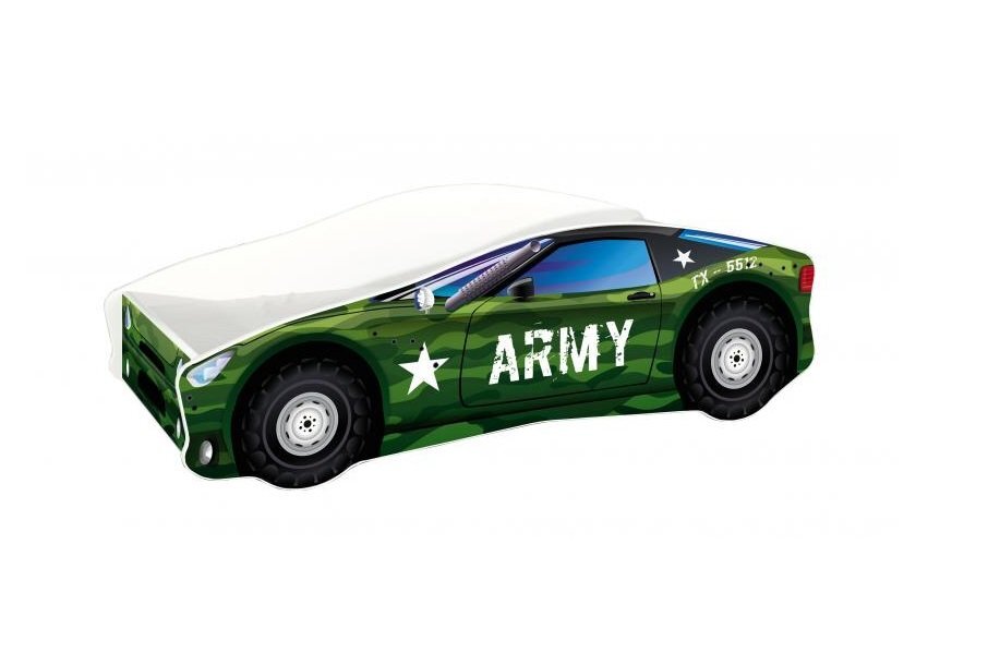 MYKIDS Pat Tineret Race Car 07 Army 140x70