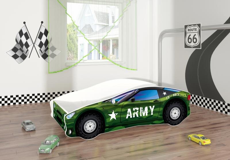 MYKIDS Pat Tineret Race Car 07 Army 140x70