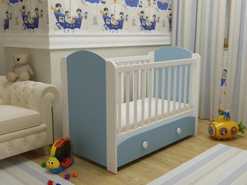 MYKIDS Patut cu sertar Miki alb-albastru 0121PE