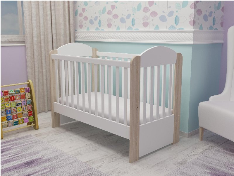 MYKIDS Patut din lemn Olivia Alb-Natur A563
