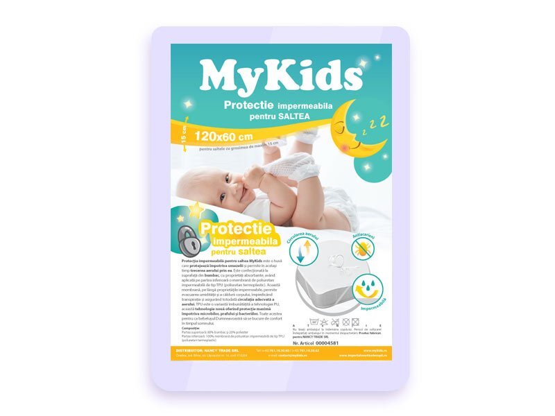 MYKIDS Protectie impermeabila pentru saltea 115x55 cm
