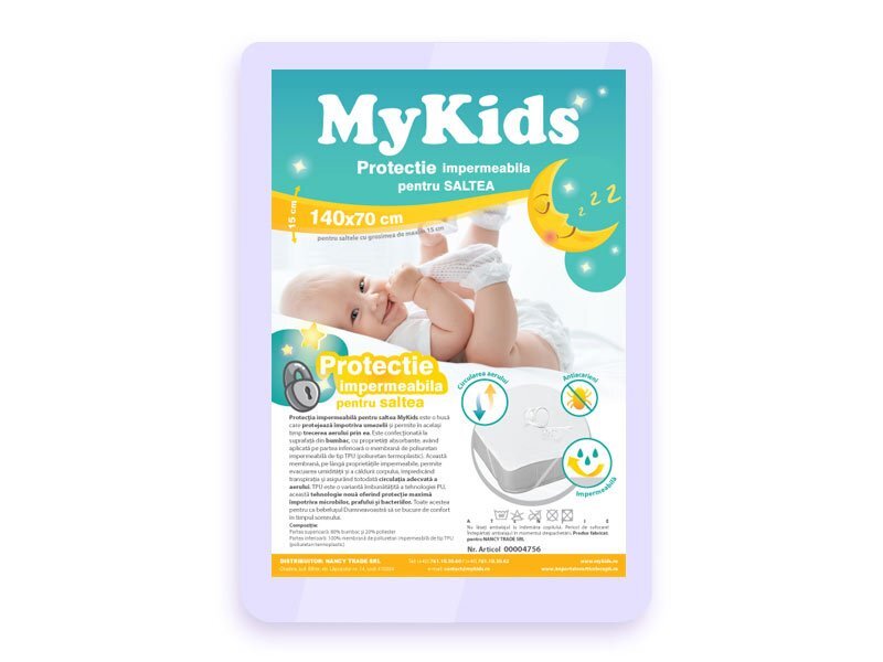 MYKIDS Protectie impermeabila pentru saltea 180x80 cm